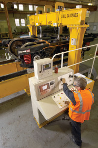 One of Mechan’s bogie presses in operation.